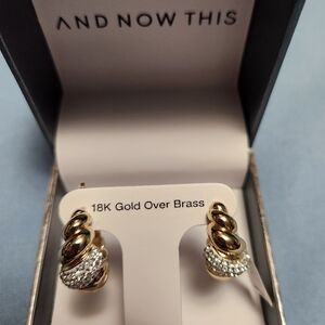 AND NOW THIS, 18K GOLD OVER BRASS EARRINGS